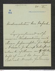 Nachlass Franz Steindachner, Brief von Rudolf Slatin an Franz Steindachner (20.06.XXXX), Inv.Nr. 492.02, Seite 1